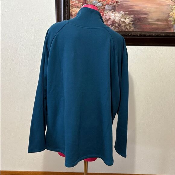 Athleta Cozy Karma Asymmetrical Pullover Sweatshirt 3X Enchanted Blue 383402 - Picture 5 of 16